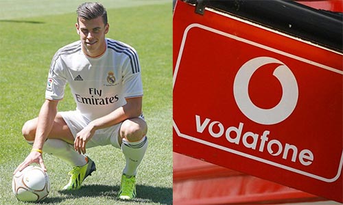 Gareth Bale and Vodafone Logo
